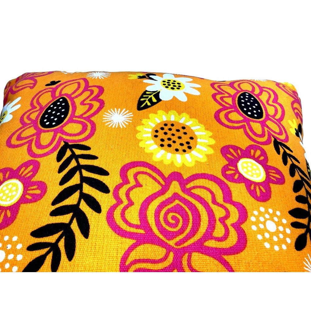 Sugar Skull Decorative Throw Pillow 2 Sided Flowers Embroidered 16"x 16" Pink - Picture 6 of 6